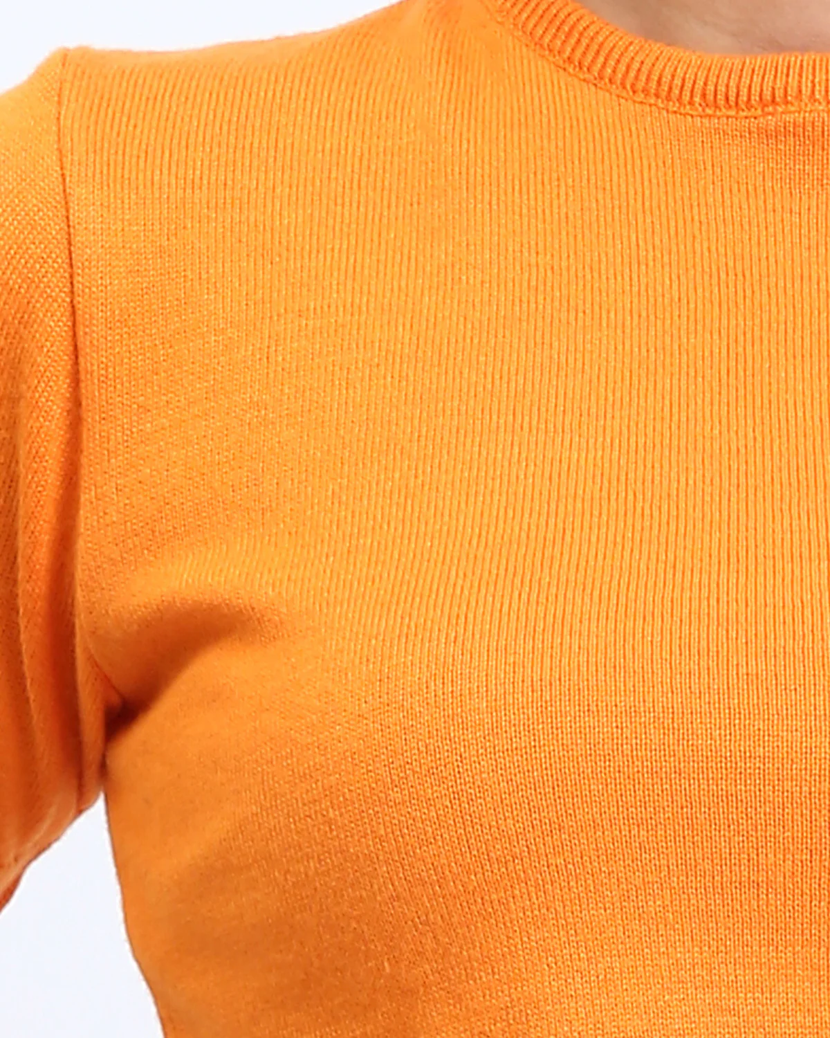 Ravin Cropped Crew-Neck Knit Top in Sunset Orange - R207980 - Image 4