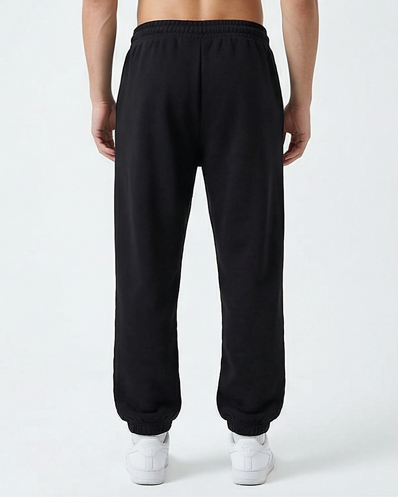 R208092 - Solid Slip On Pants with Hem - Black - Image 2