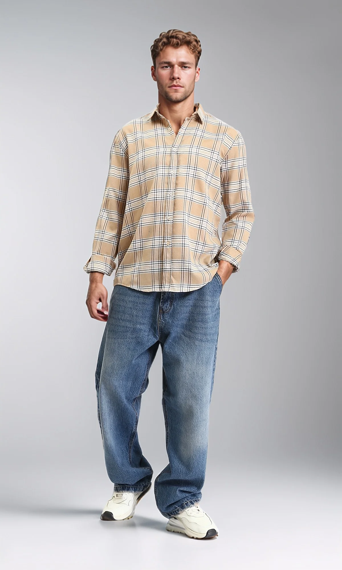 Tartan Long Sleeves Regular Shirt - Multicolor - R208100 - Image 4