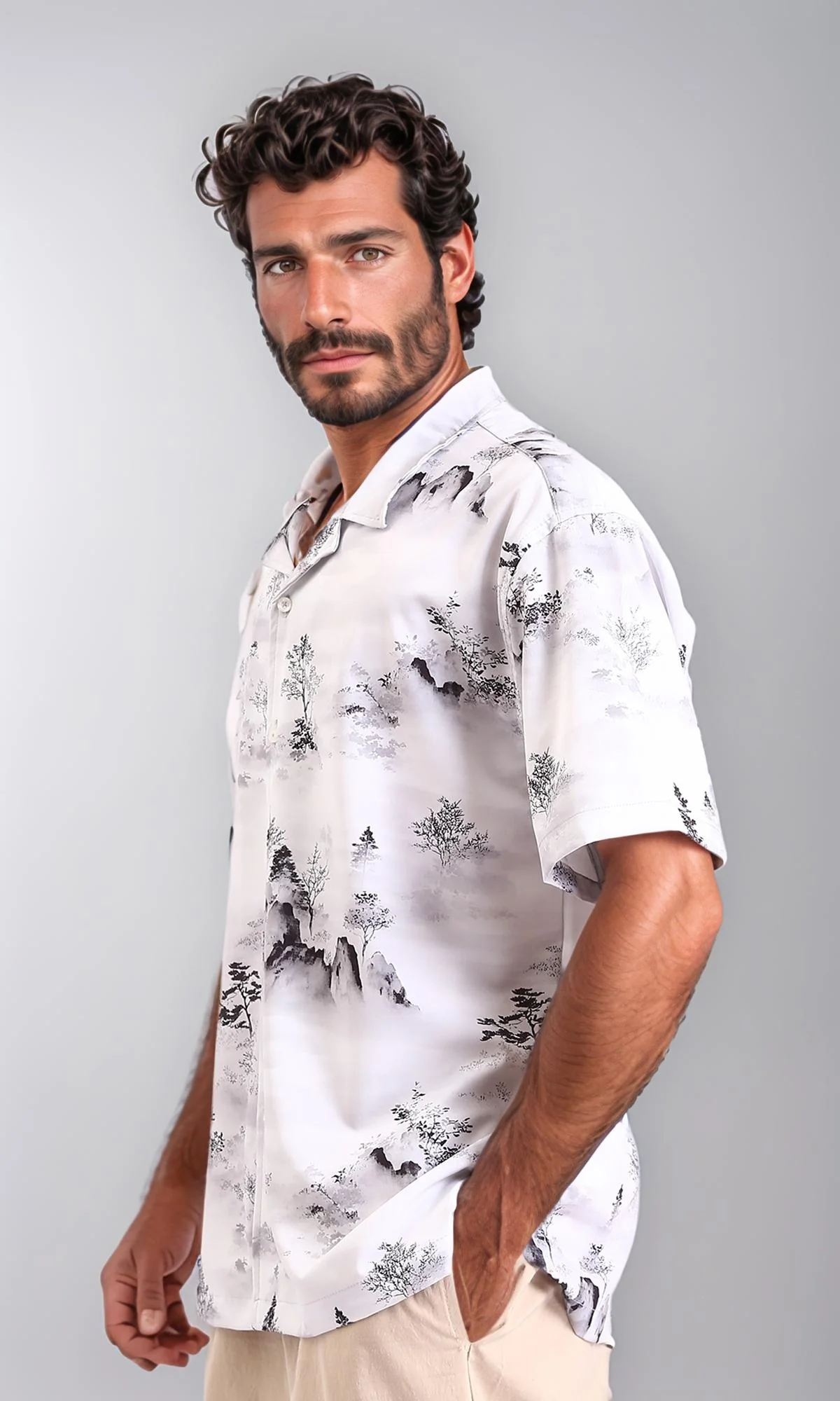 R208111 - Patterned Relaxed Fit Casual Shirt - Multicolour - Image 2