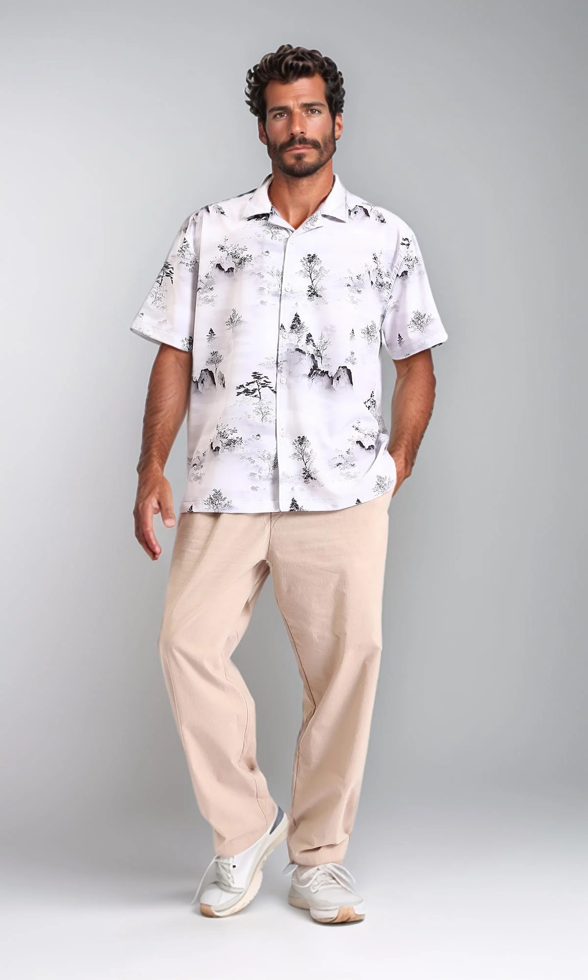 R208111 - Patterned Relaxed Fit Casual Shirt - Multicolour - Image 5