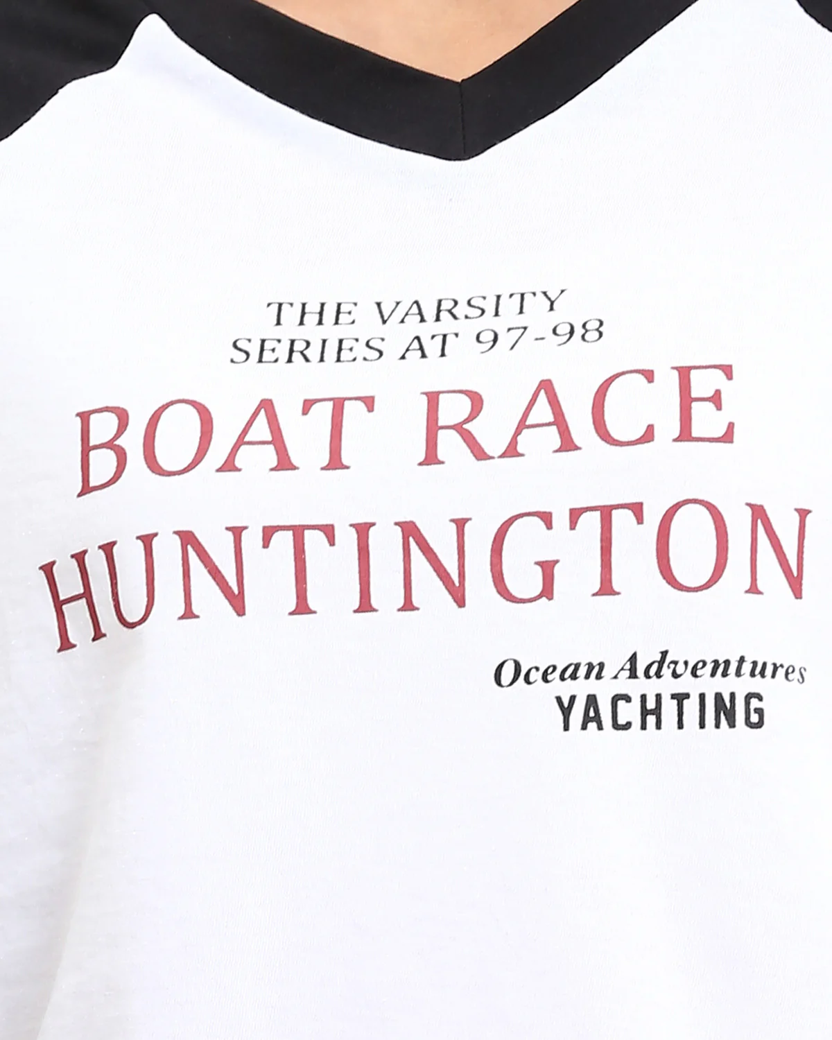 Ravin Boat Race Huntington Raglan Tee – Black & White Grunge - R208131 - Image 4