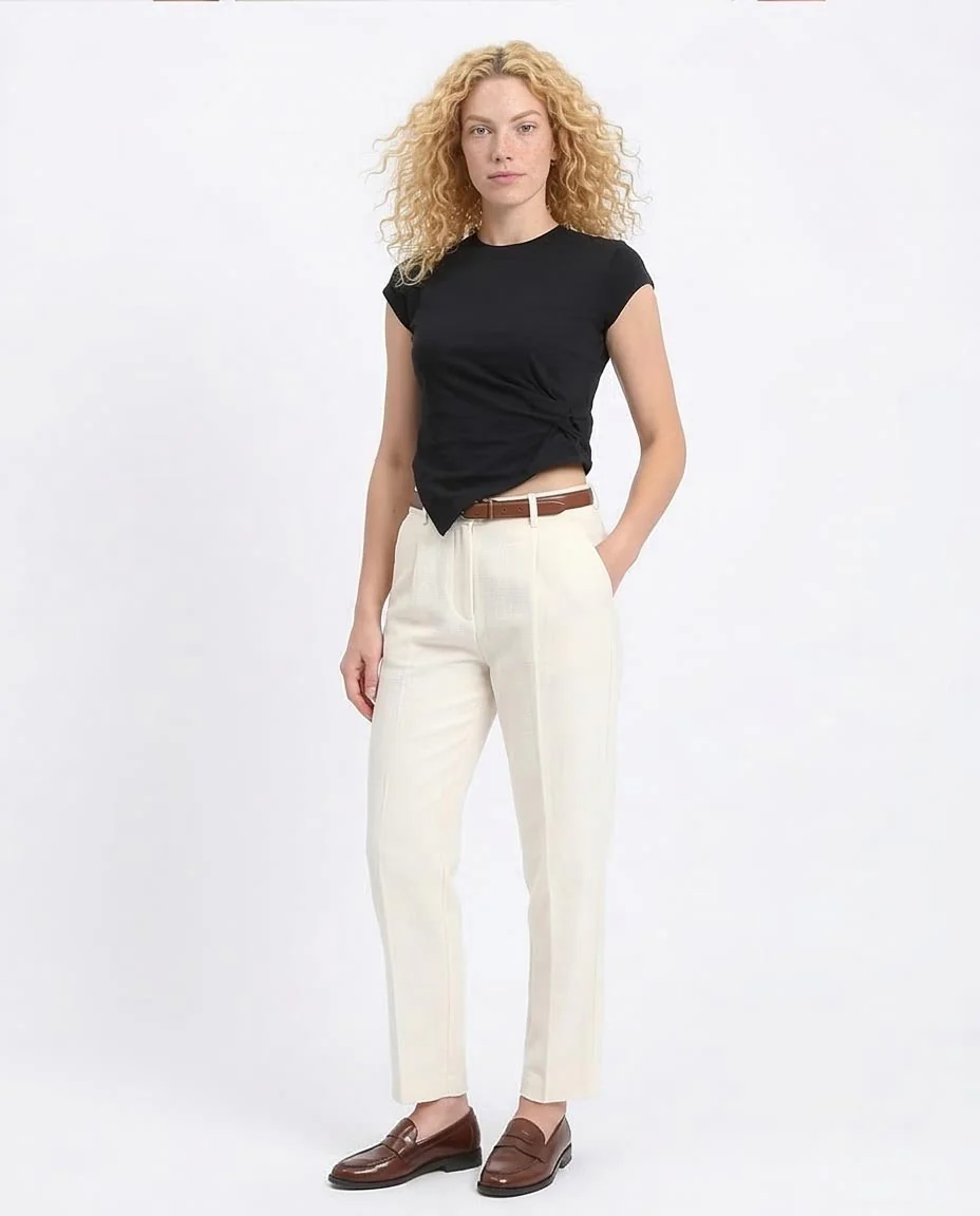 Ravin Asymmetric Knot Detail Cap Sleeve Baby Tee – Black -R208133 - Image 5