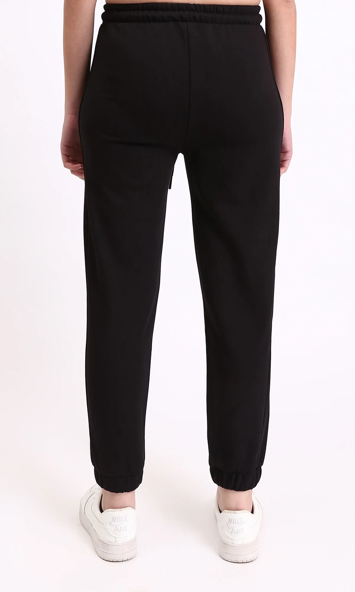 R208175 - Solid Cotton Slip On Sweatpants - Black - Image 2