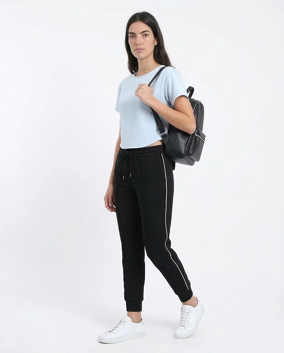 Ravin Women's Pale Blue Textured Curved-Hem Crop Top - R208494 - Image 5