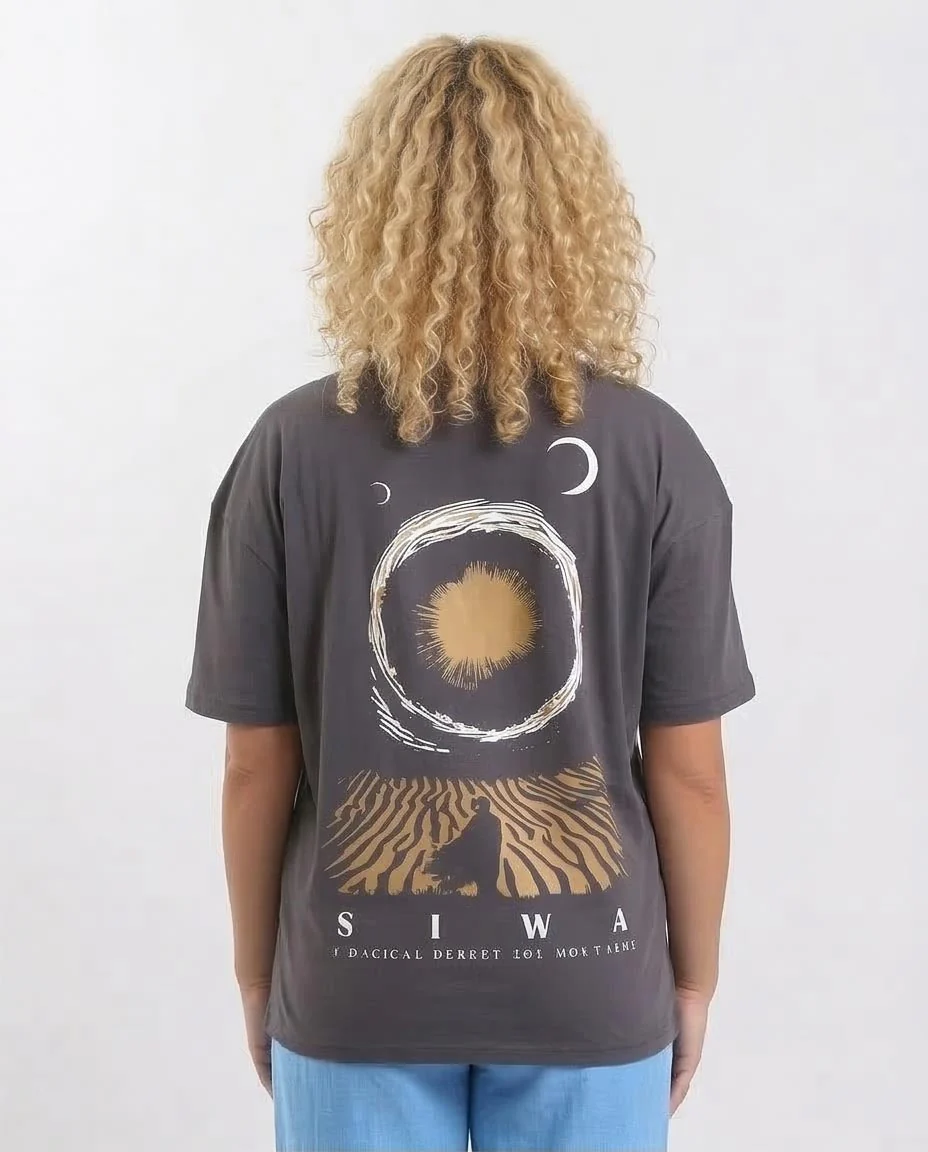 Ravin "Siwa" Oversized Graphic T-Shirt - Charcoal - R208502 - Image 2