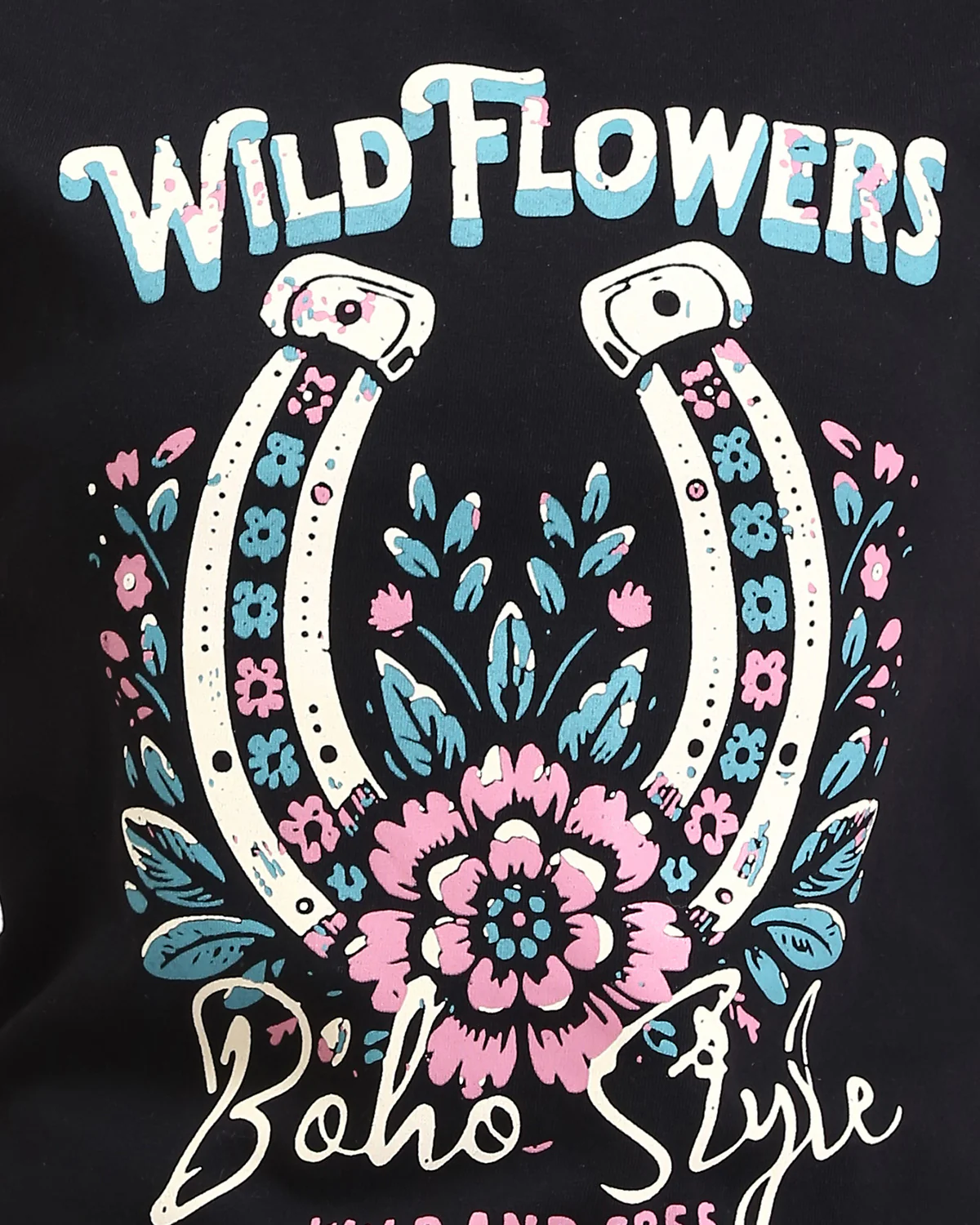 Ravin Women's Wild Flowers Horseshoe Graphic T-Shirt - Black - R208509 - Image 4