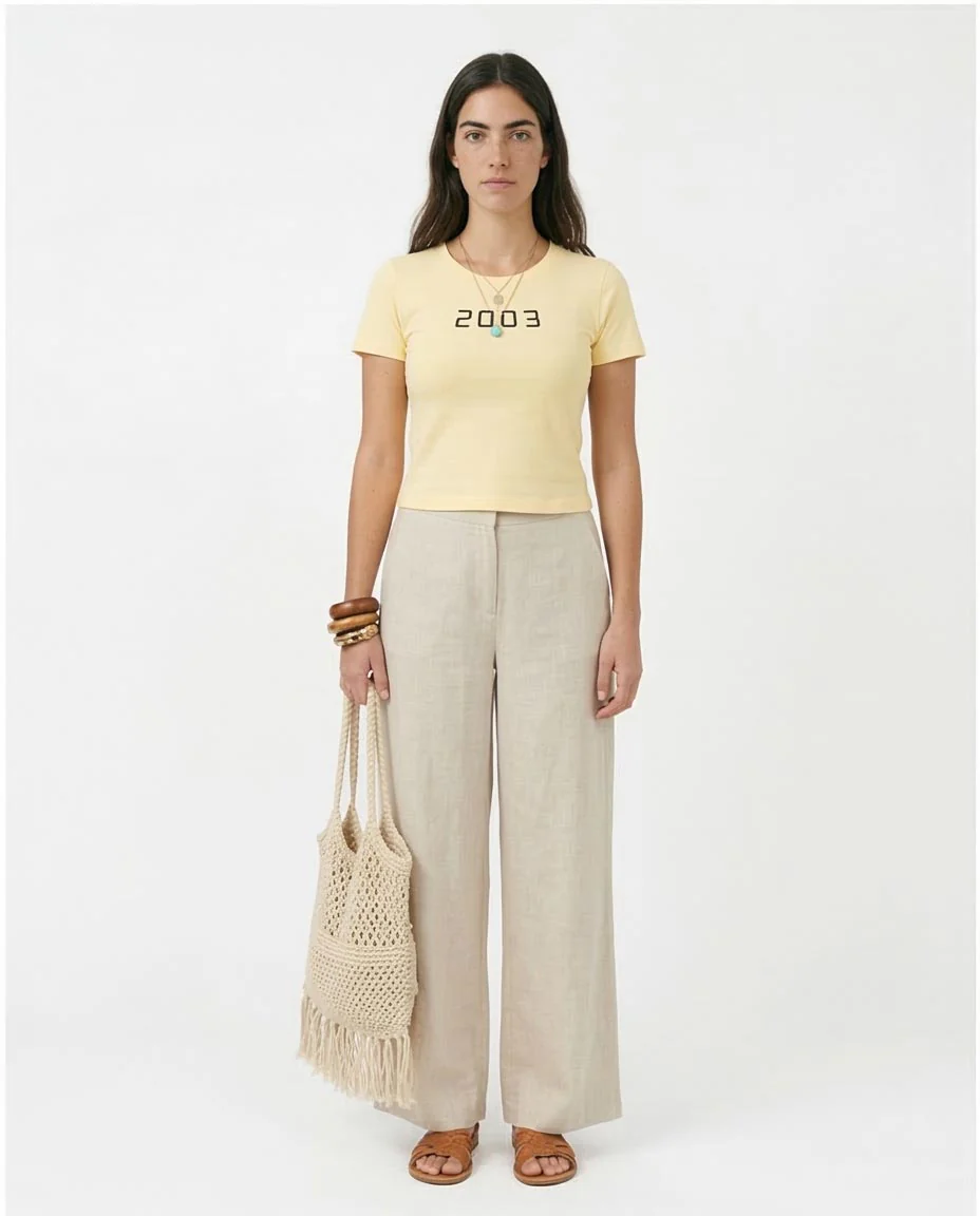 Ravin "Red Sea Coast" 2003 Graphic Baby Tee in Cream - R208512 - Image 3