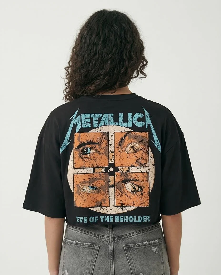 RAVIN Women's Metallica Graphic Cropped T-Shirt - Black - R208514 - Image 2