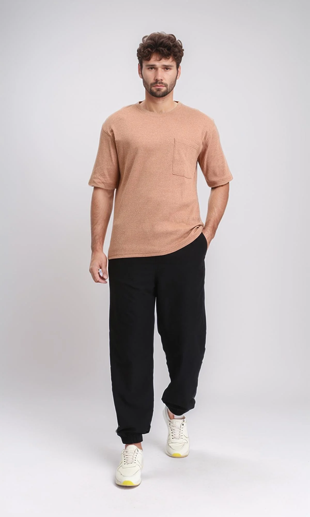 R208540 - Self Pattern Slip On Regular Tee - Brick Orange - Image 5
