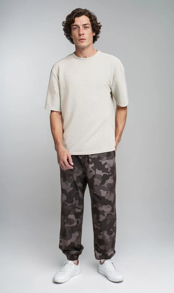 R208563 - Oversized Jacquard T-Shirt - Light Sage - Image 4