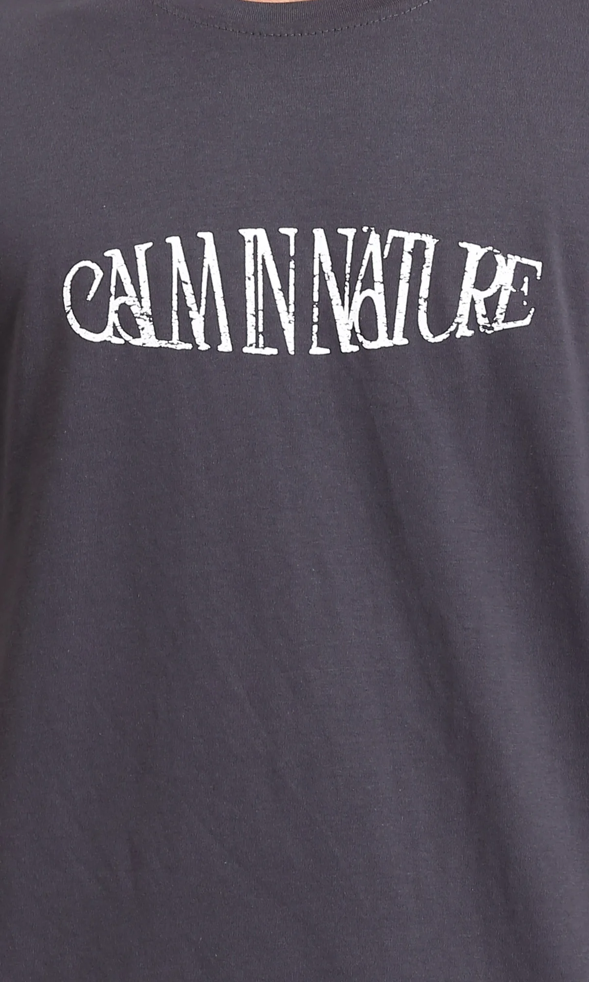 R208574 - Regular Fit Printed Slip On Tee - Dark Grey - Image 3