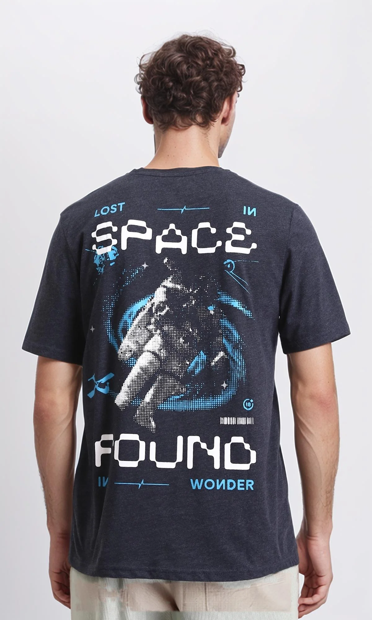 R208583 - Regular Fit Printed Short Sleeves Tee - Heather Charcoal - Image 2