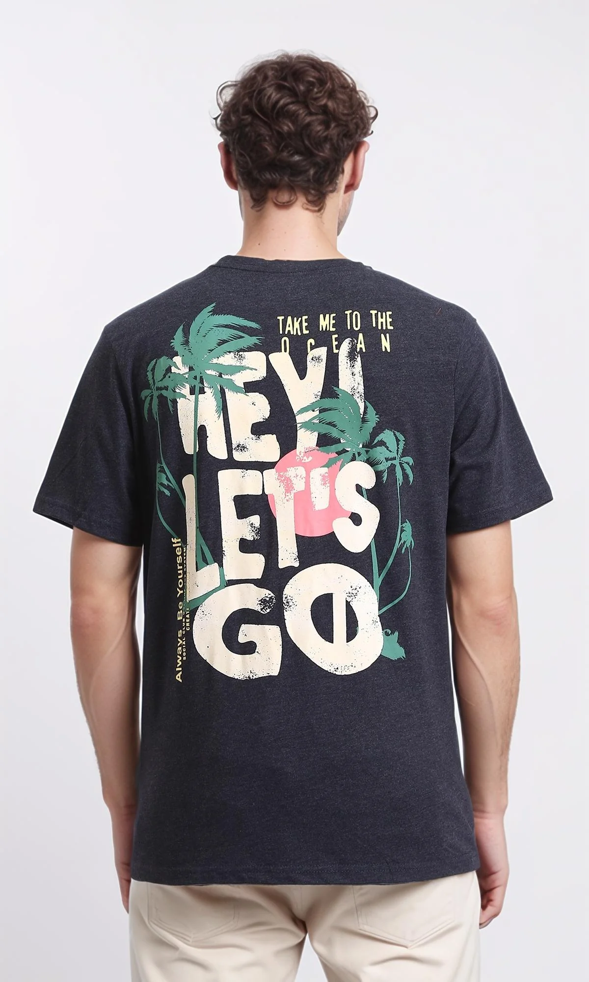 R208587 - "Always Be Yourself" Slip On Tee - Heather Charcoal - Image 2