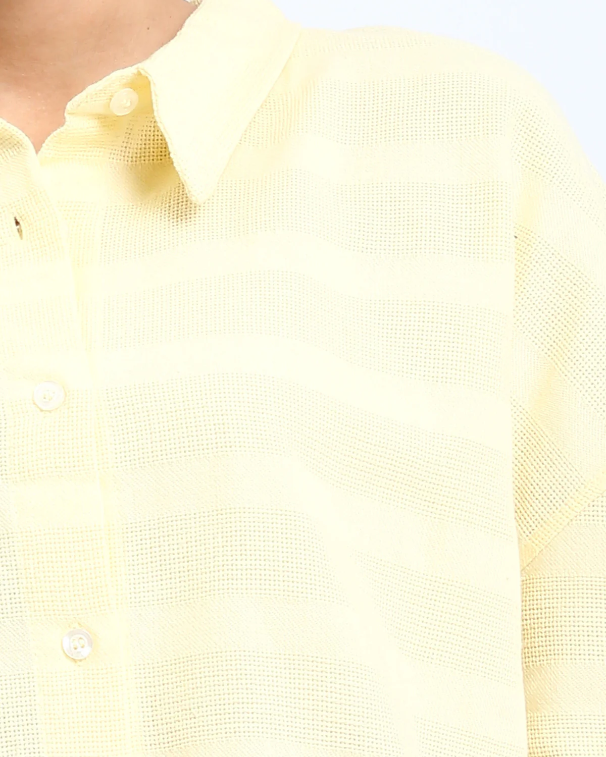 Ravin | Women’s Textured Leno-Weave Boxy Shirt – Pale Yellow - R208597 - Image 4