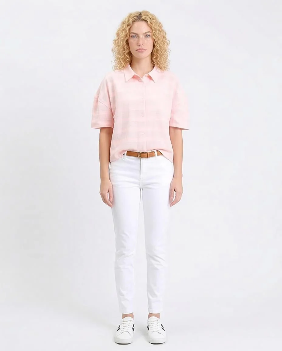 Ravin | Women’s Boxy Pastel Slub-Stripe Shirt - Light Simon - R208598 - Image 3