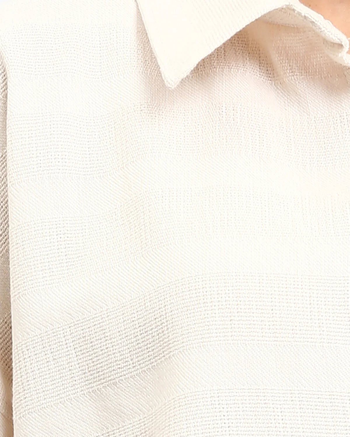 Ravin Women’s Textured Seersucker Boxy Short-Sleeve Shirt - Off-White - R208599 - Image 4