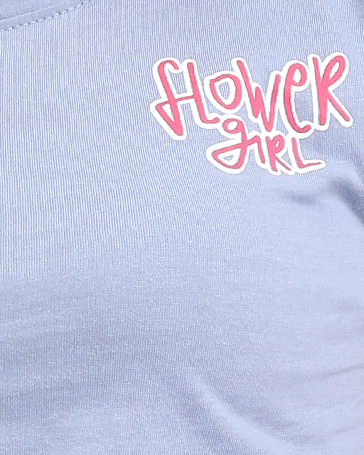 Ravin Women's "Flower Girl" Cropped Graphic T-Shirt - Periwinkle Blue - R208602 - Image 4