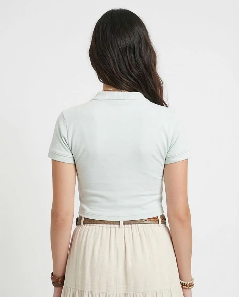 Ravin Women's Cropped Polo Shirt - Pale Mint - R208777 - Image 2