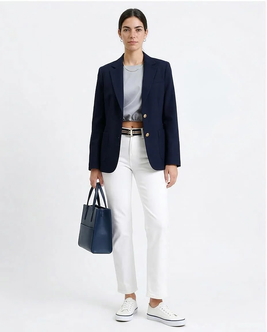 Ravin Women’s Boat-Neck Cropped Blouse with Elasticated Bubble Hem – Slate Grey -R208787 - Image 3