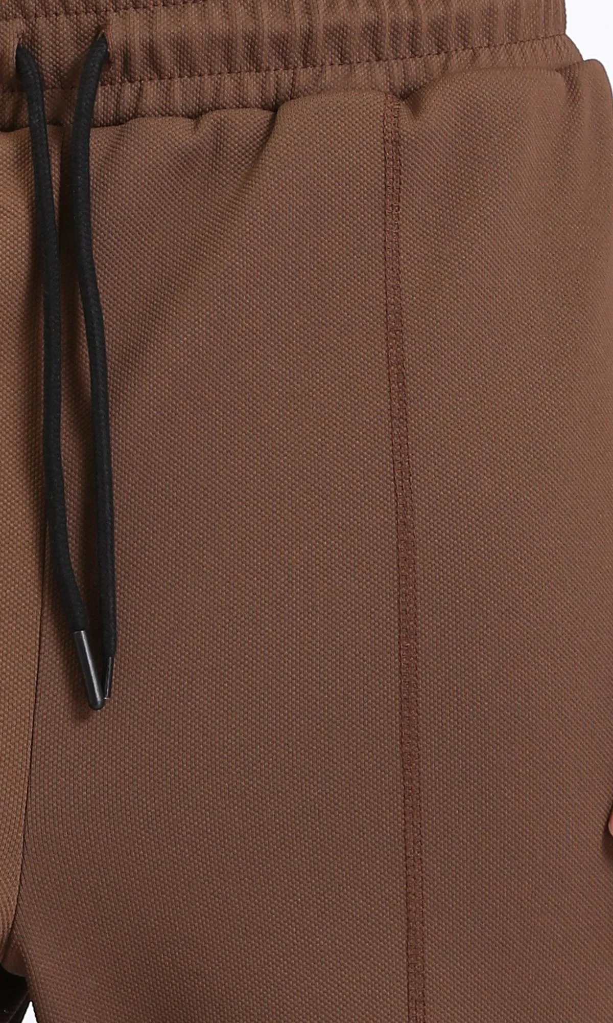 R208837-Relaxed Leg Slip On Summer Pants - Dark Brown - Image 3