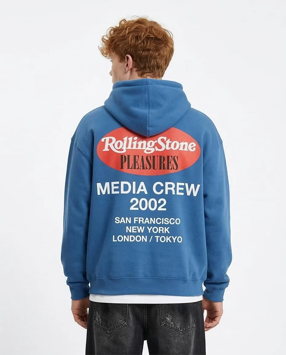 Ravin x Rolling Stone "Media Crew" Oversized Graphic Hoodie – Atlantic Blue - R208841 - Image 2