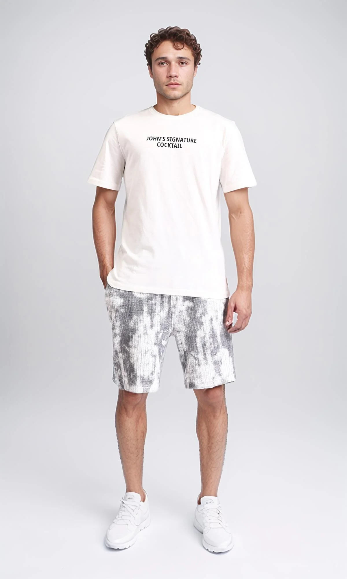R208966 - Printed Short Sleeves Regular Tee - White - Image 5