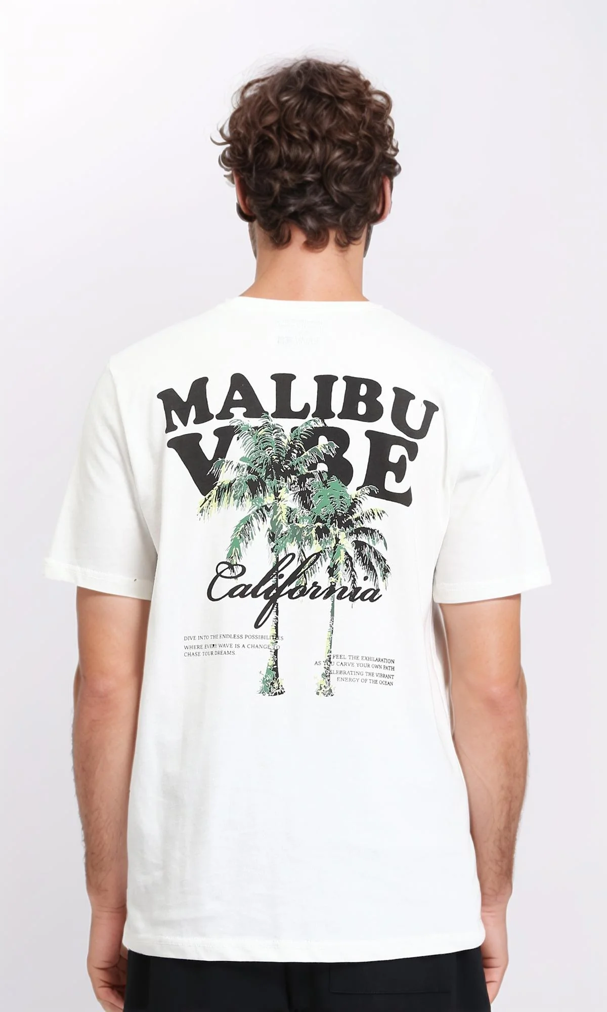 R208968 - Summer Printed Short Sleeves Tee - Cream - Image 2