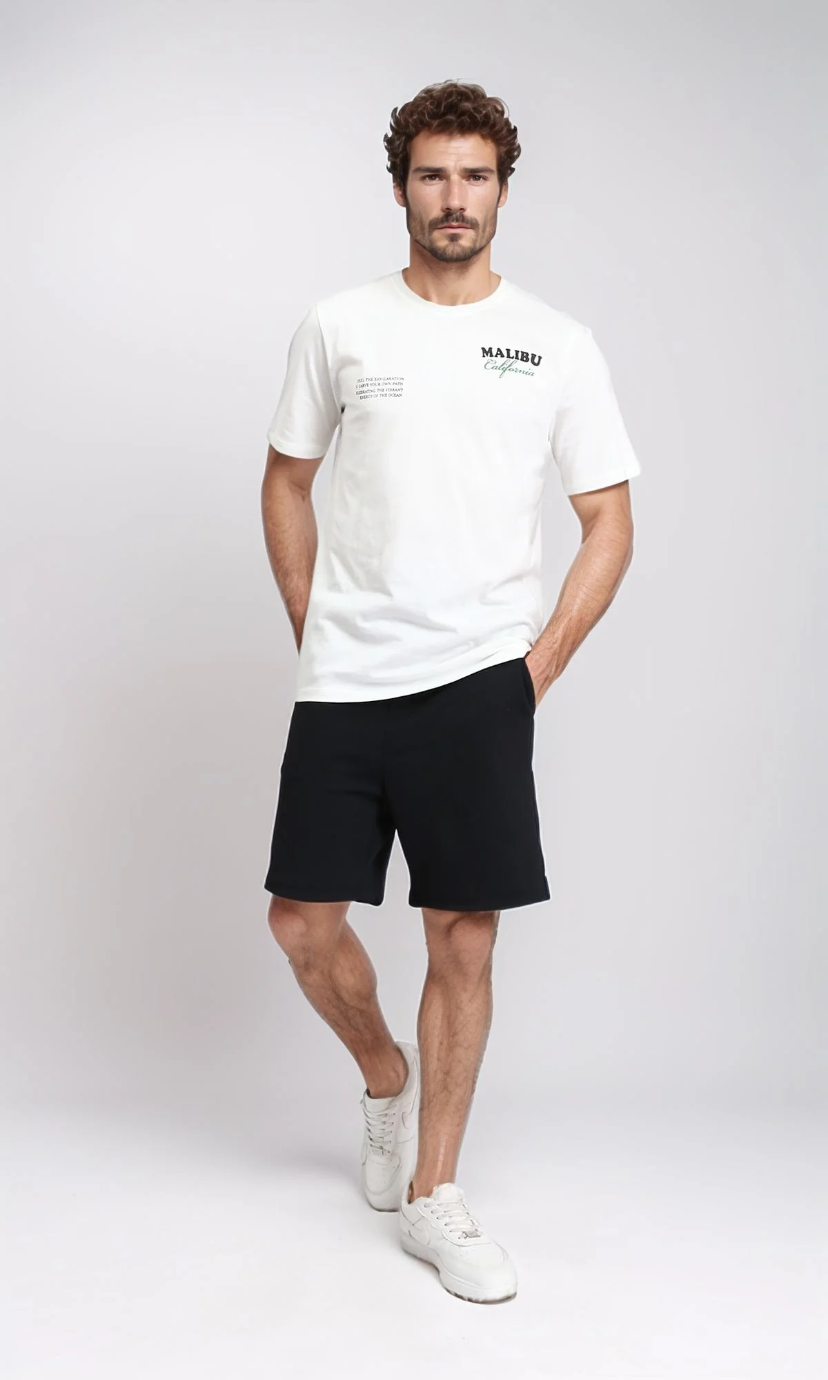 R208968 - Summer Printed Short Sleeves Tee - Cream - Image 4