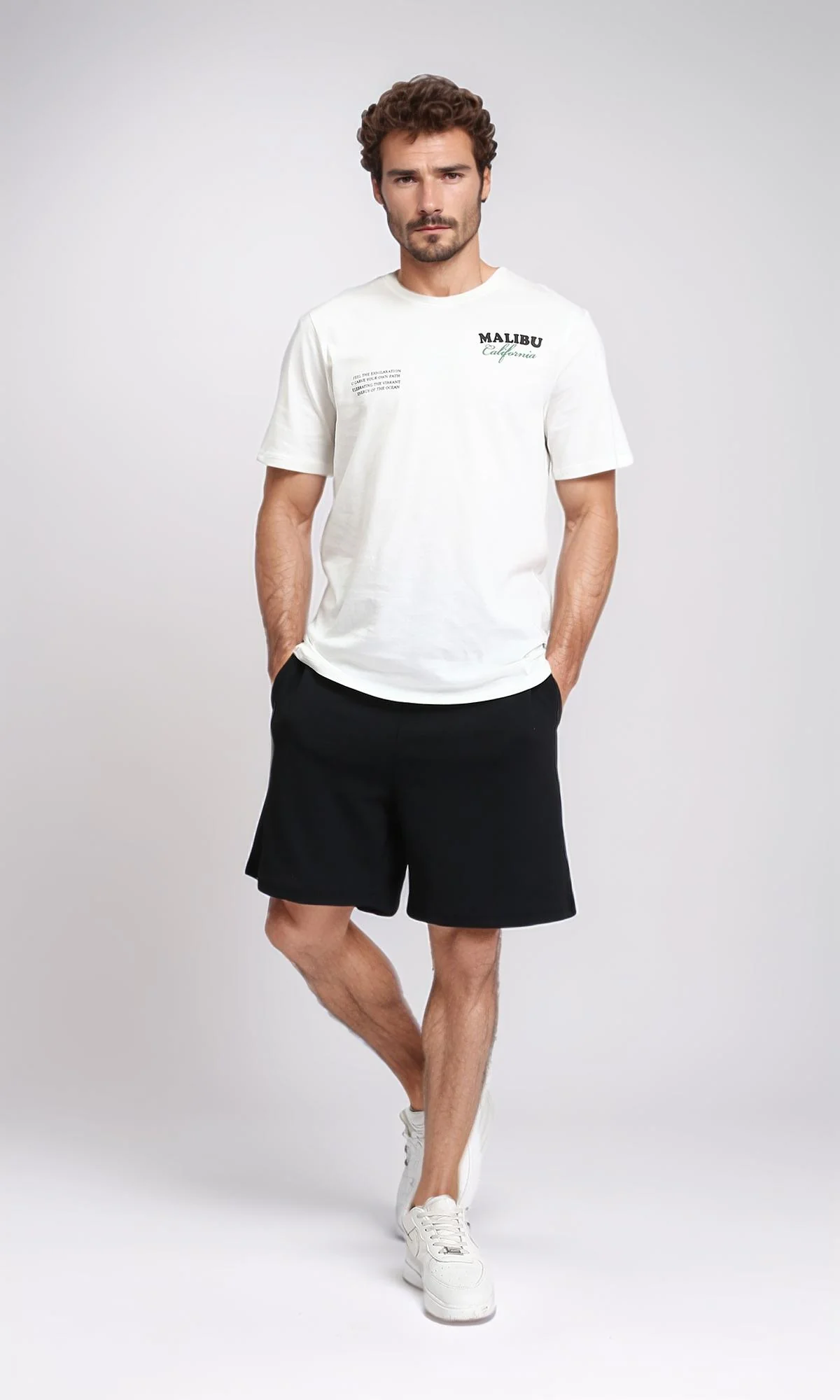 R208968 - Summer Printed Short Sleeves Tee - Cream - Image 5