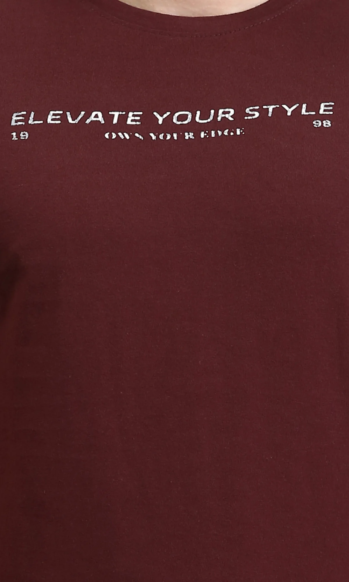 R208972 - "Elevate Your Style" Short Sleeves Tee - Burgundy - Image 3