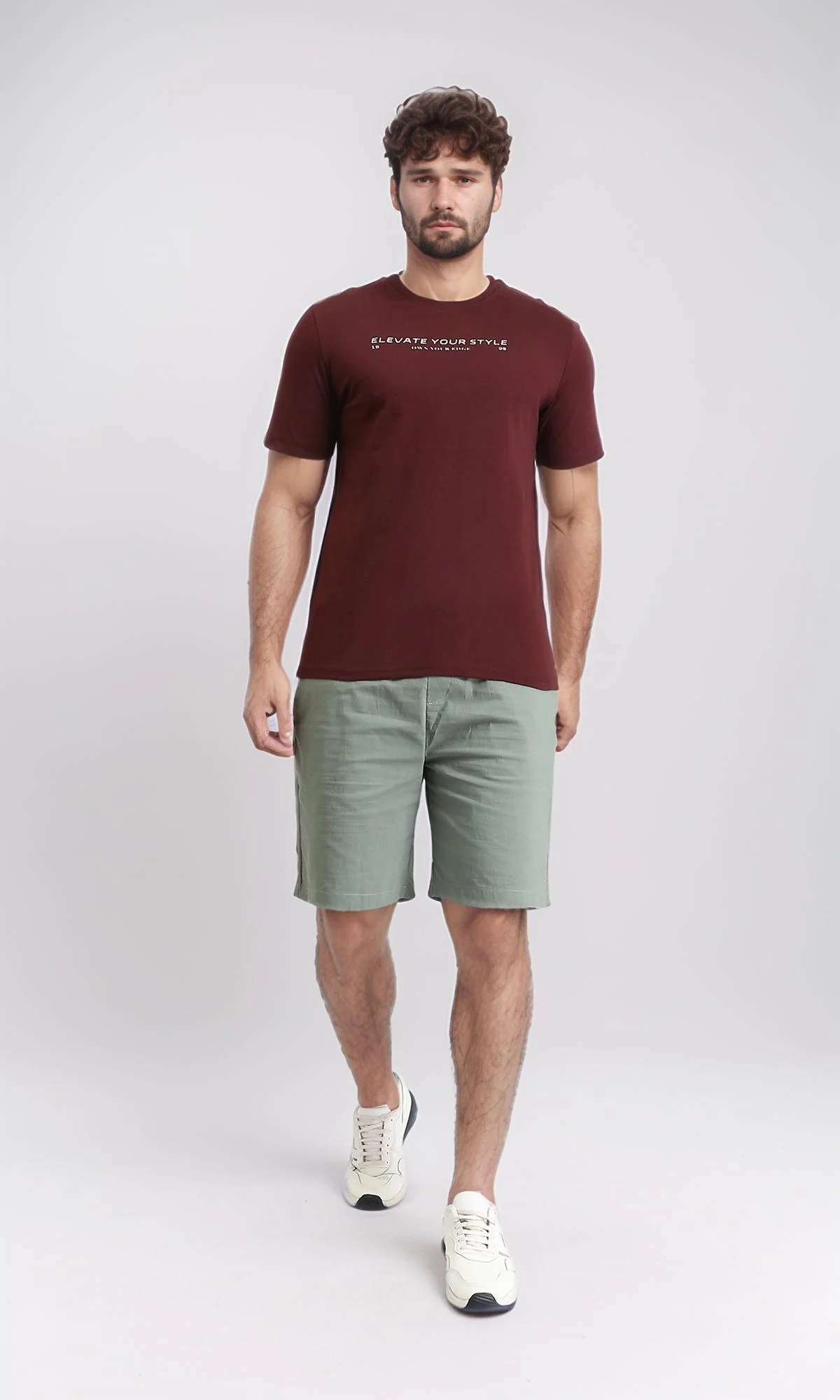 R208972 - "Elevate Your Style" Short Sleeves Tee - Burgundy - Image 4