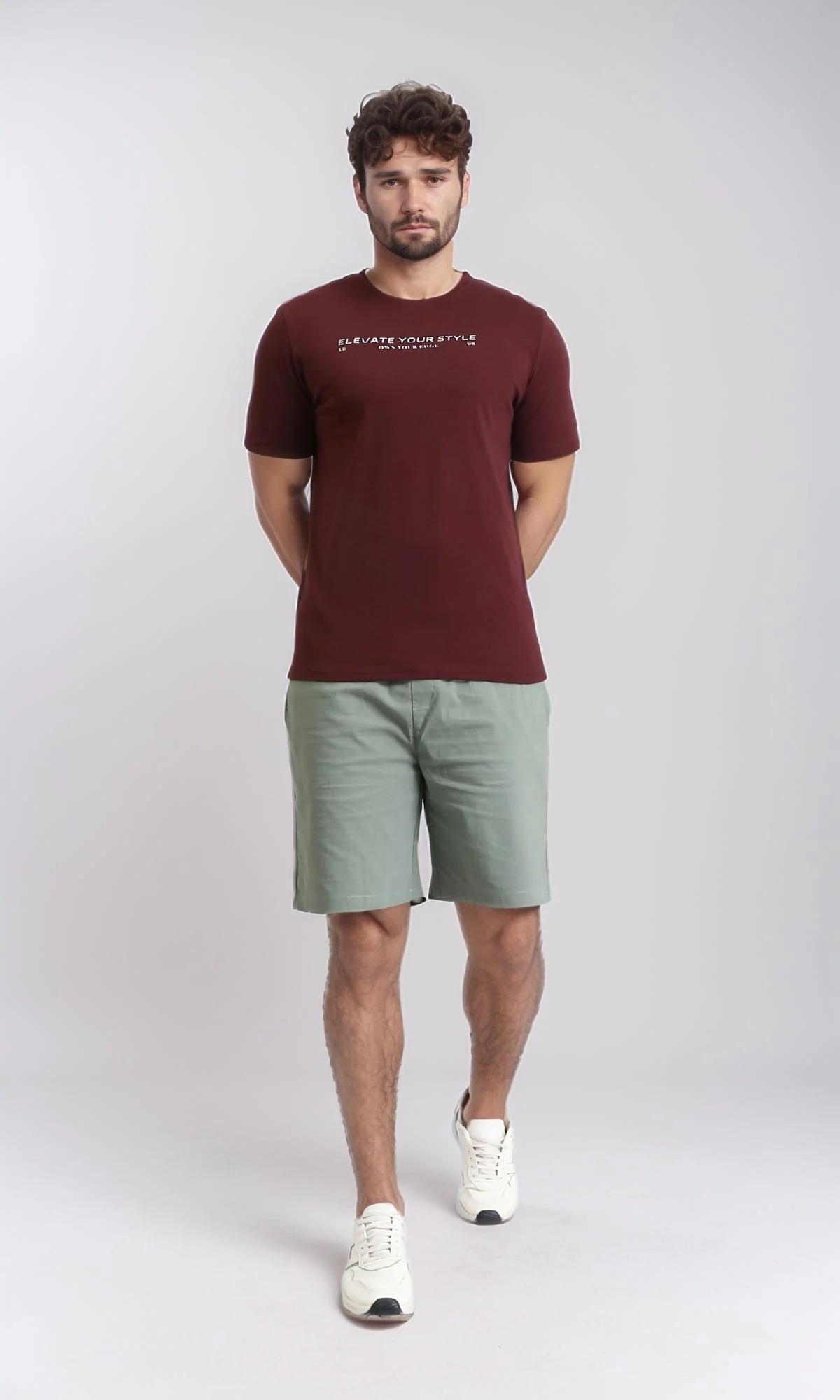 R208972 - "Elevate Your Style" Short Sleeves Tee - Burgundy - Image 5