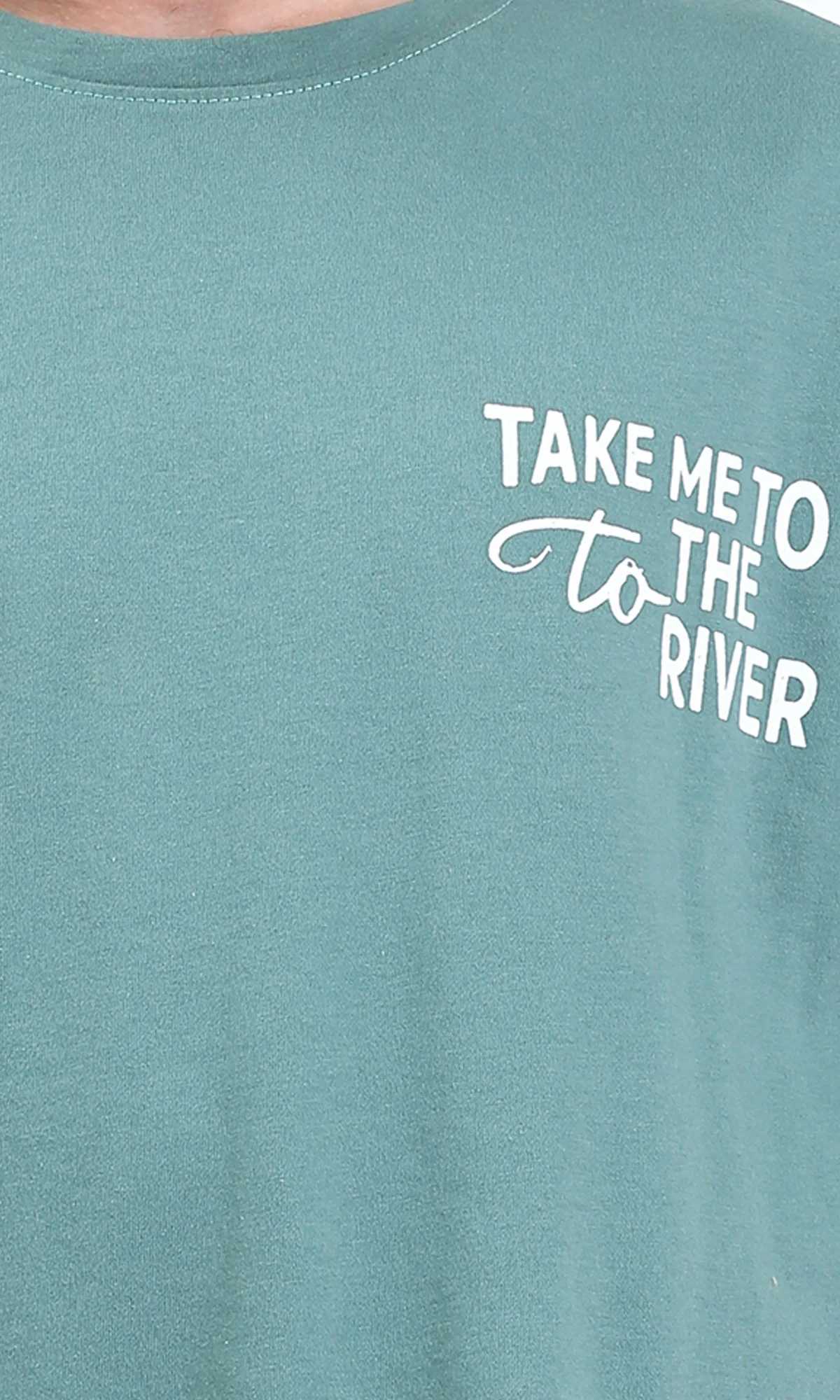R209082 - Front & Back Print Cotton Tee - Dark Mint - Image 3