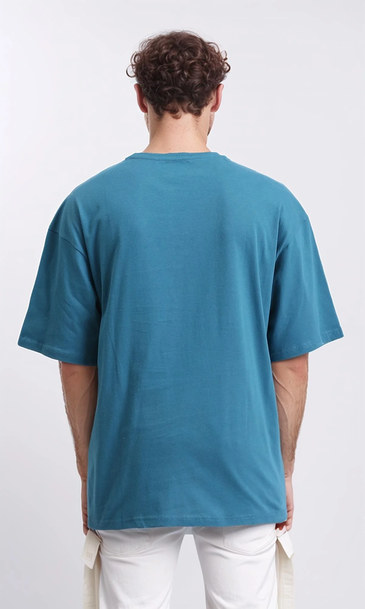 R209086 - Crew Neck Slip On Basic Tee - Light Teal - Image 2