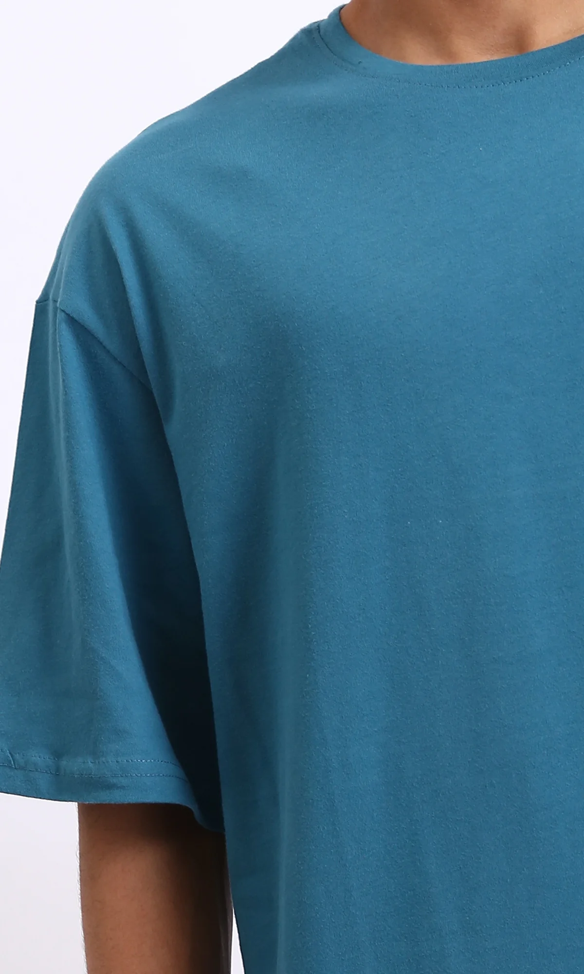 R209086 - Crew Neck Slip On Basic Tee - Light Teal - Image 3