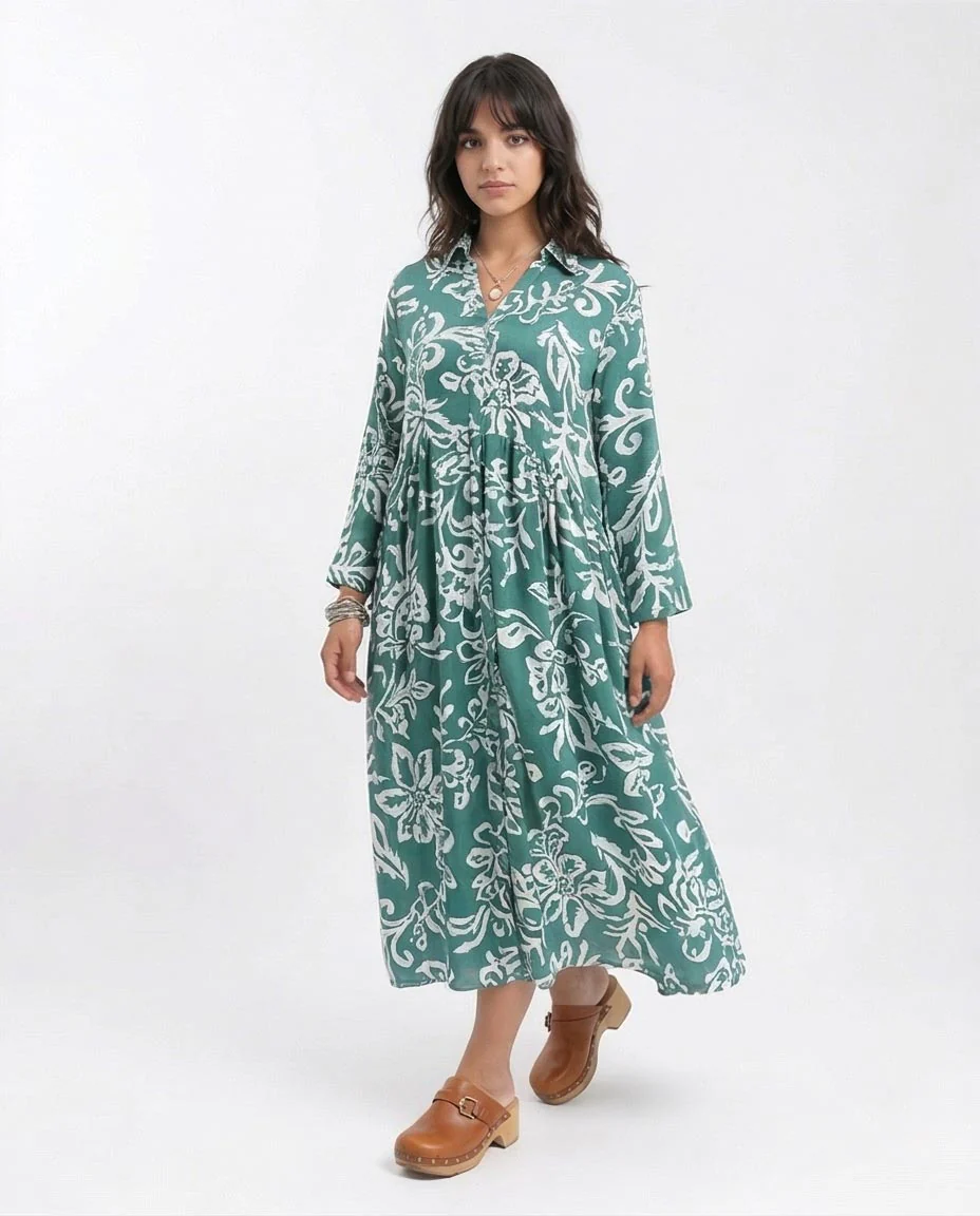 Ravin Botanical Bloom Drop-Waist Maxi Shirt Dress - R209106 - Image 5