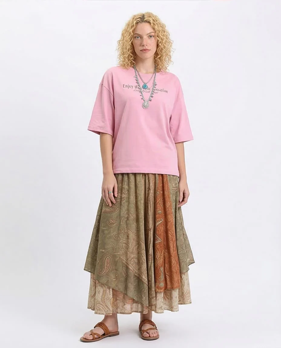 Ravin Women's Oversized "Oceanic Life" Graphic T-Shirt — Dusty Pink - R209132 - Image 3