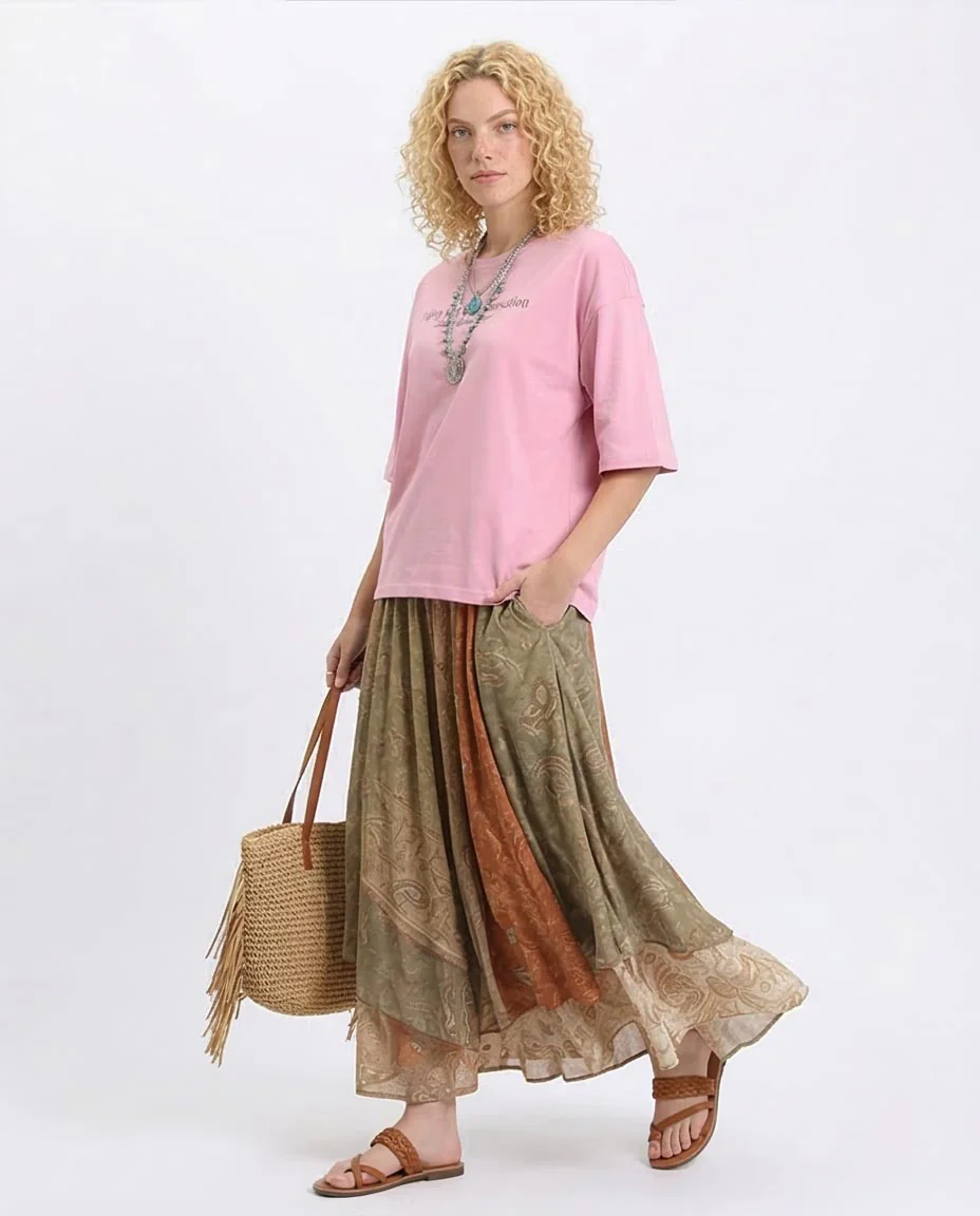 Ravin Women's Oversized "Oceanic Life" Graphic T-Shirt — Dusty Pink - R209132 - Image 5