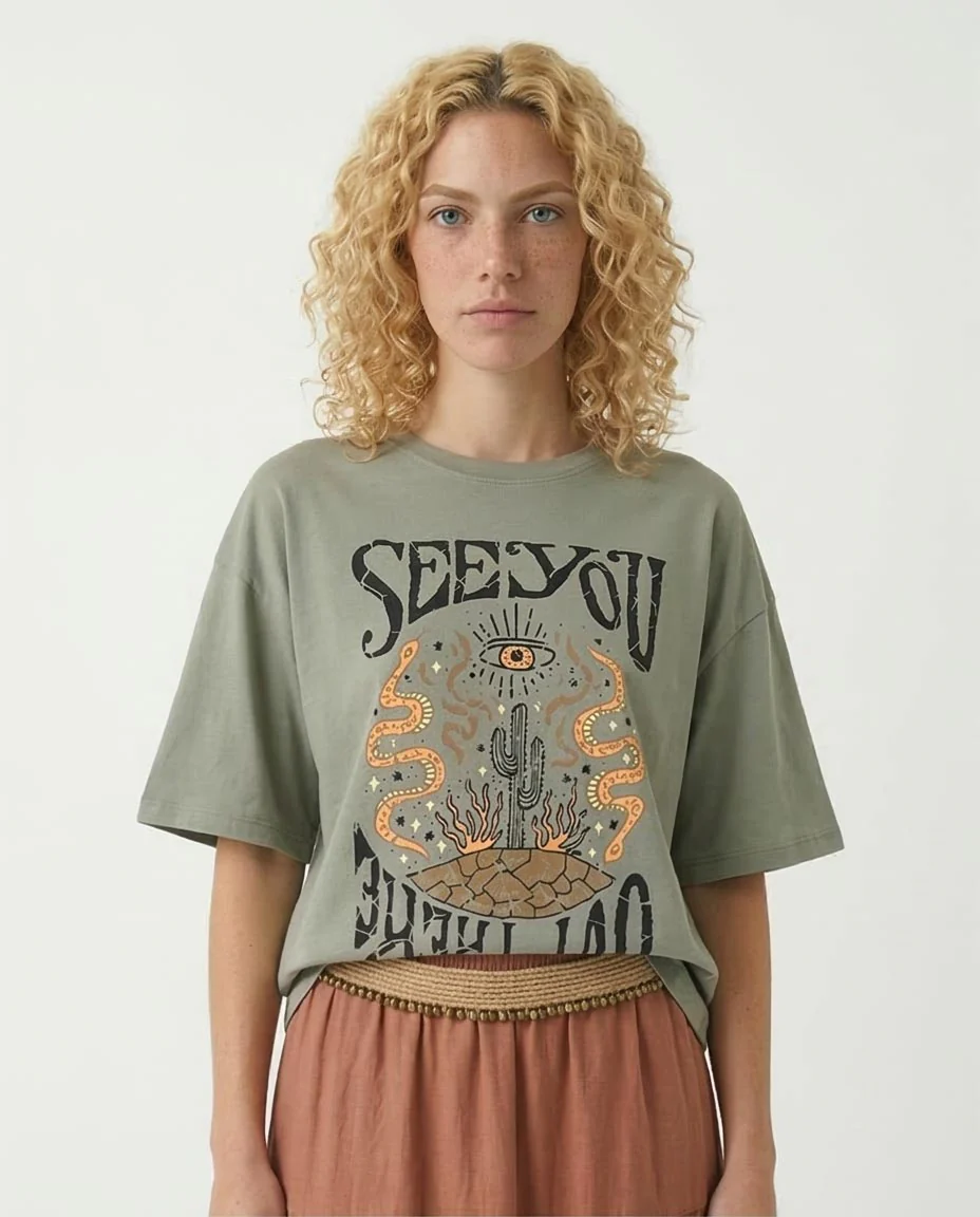 Embrace the Wild in Style with the See You Out There Graphic Tee - Olive - R209139