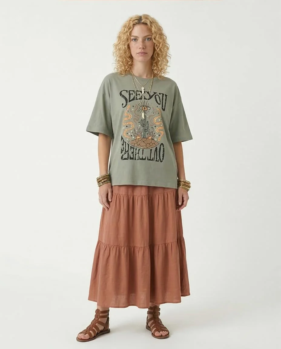 Embrace the Wild in Style with the See You Out There Graphic Tee - Olive - R209139 - Image 3