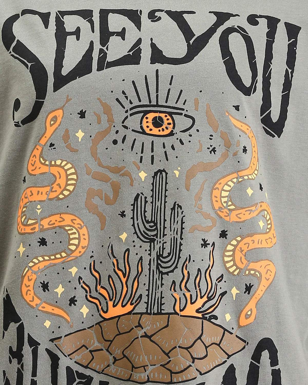 Embrace the Wild in Style with the See You Out There Graphic Tee - Olive - R209139 - Image 4
