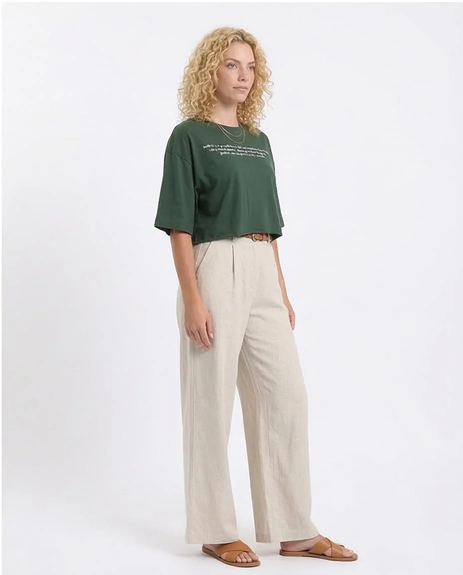 Ravin "Hope Lights The Way" Cropped Graphic Tee – Forest Green - R209145 - Image 5