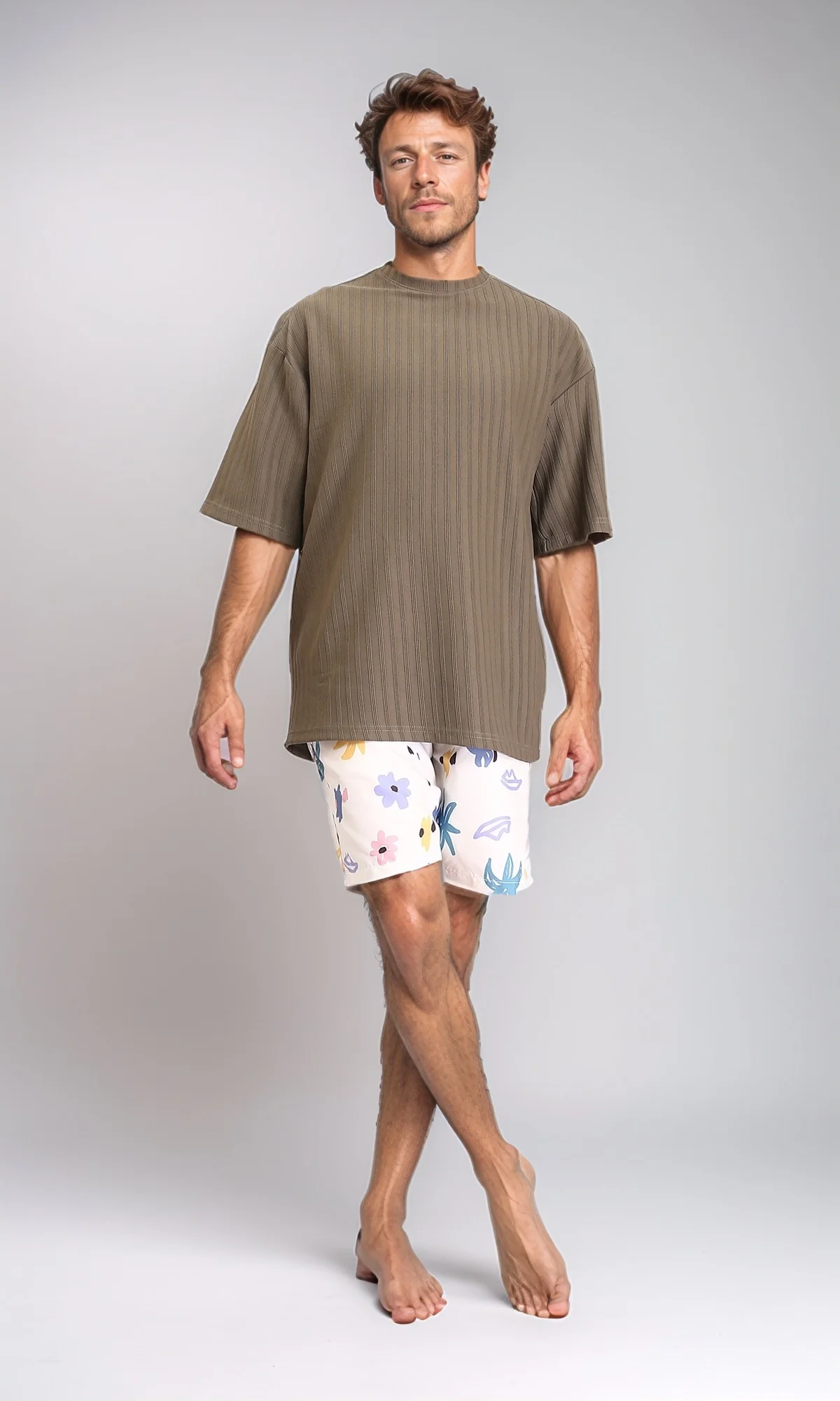 R209201 - Colorful Flory Slip On Swim Shorts - Multicolor - Image 4
