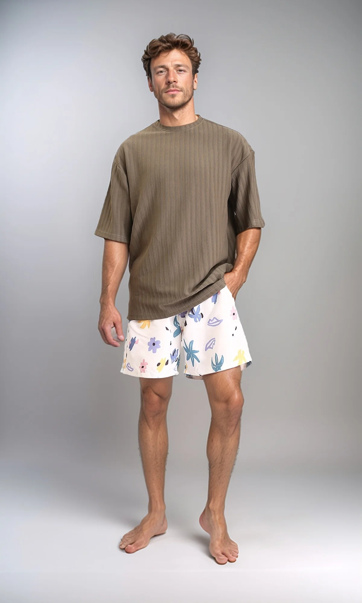 R209201 - Colorful Flory Slip On Swim Shorts - Multicolor - Image 5