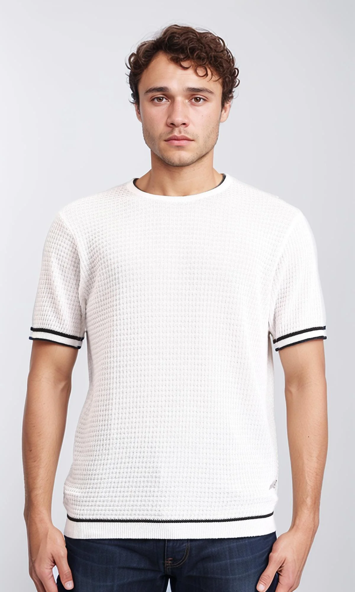 R209203 - Round Neck Slip On Casual Tee - White