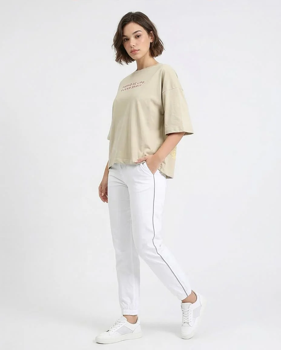 Ravin Women’s Oversized "Red Sea Surf Club" Graphic T-Shirt – Sand - R209227 - Image 5