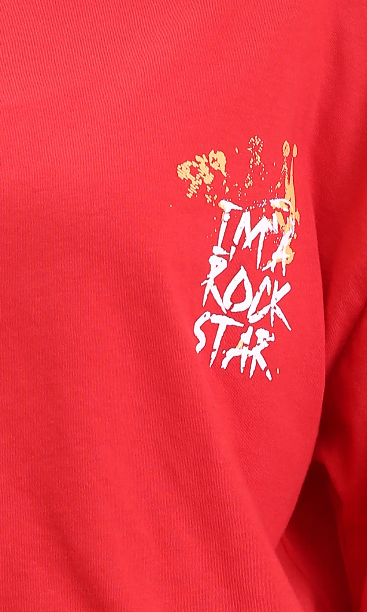 R209239 - Printed Relaxed Fit Cotton Tee - Red - Image 3