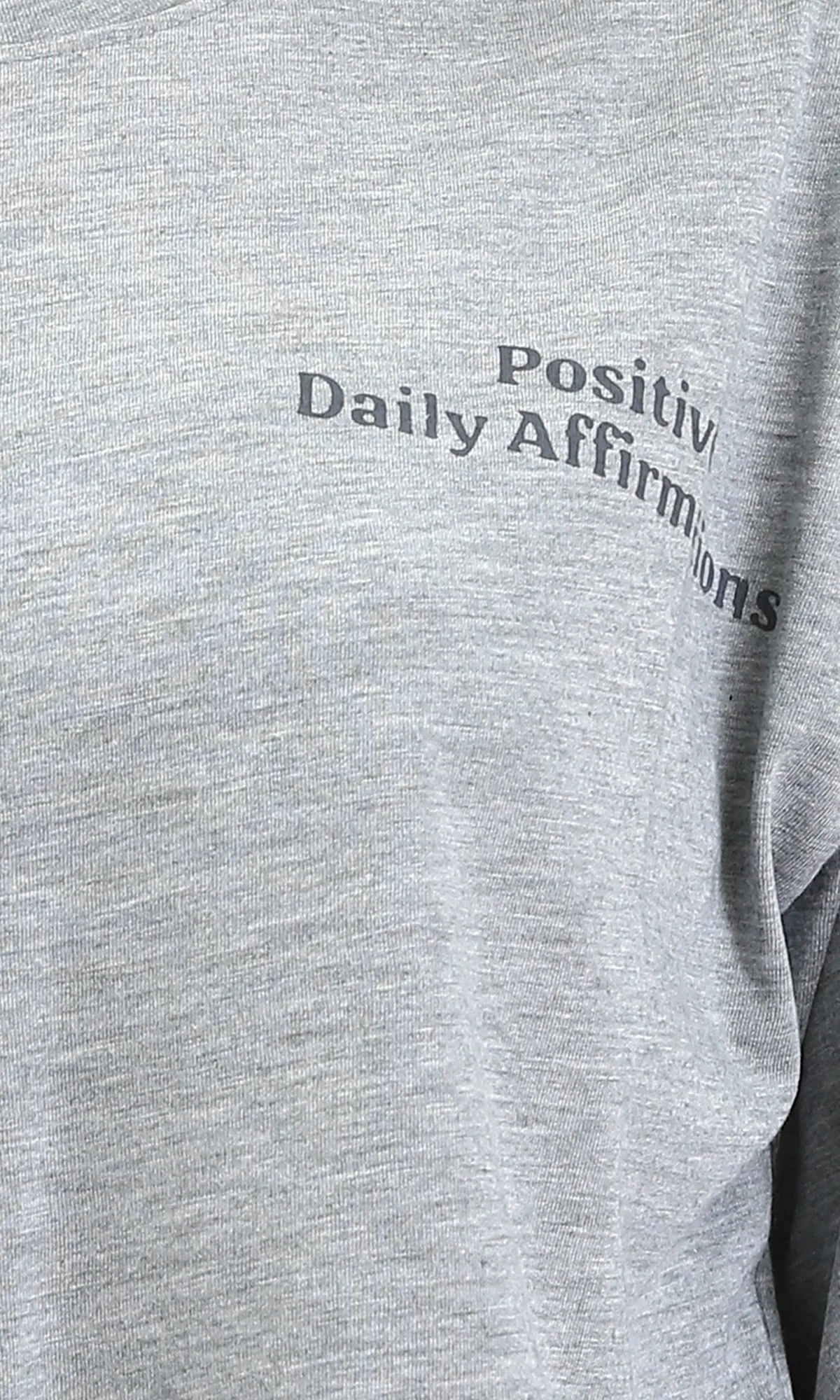 R209244 - Printed Relaxed Fit Cotton Tee - Heather Grey - Image 3