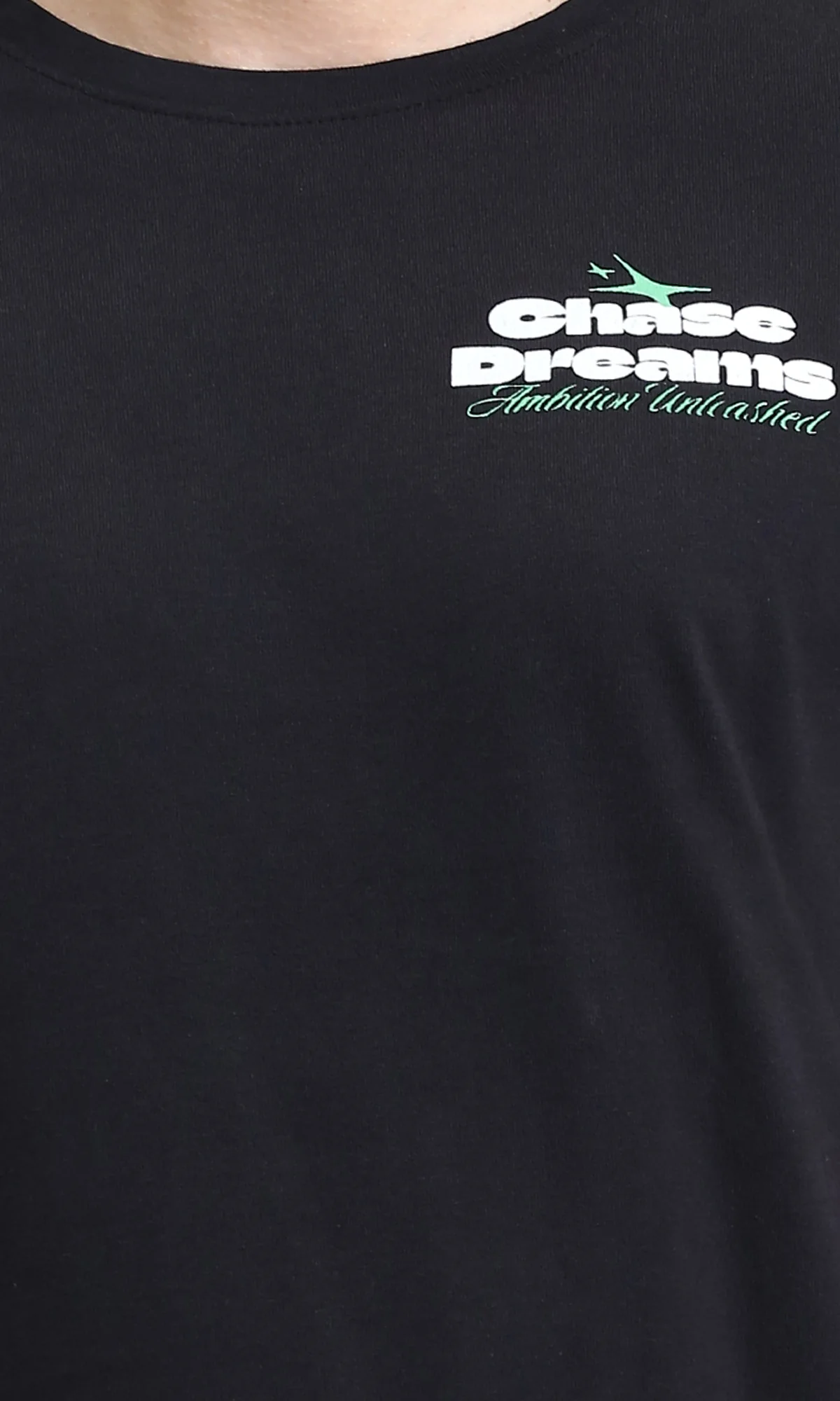 R209358 - Regular Cotton Tee with Short Sleeves - Black - Image 3